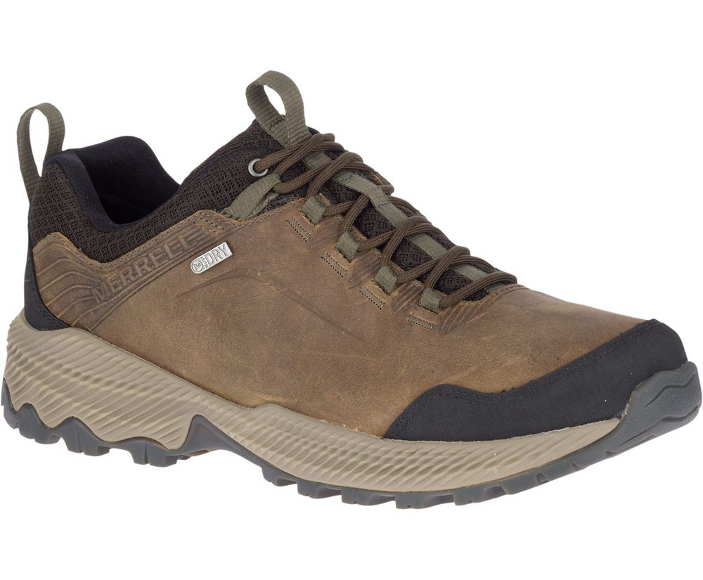 Buty Trekkingowe Merrell Męskie Brązowe - Forestbound Waterproof - 978314-NAB